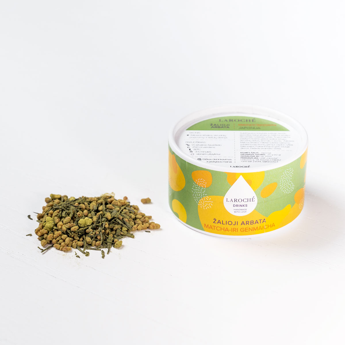 Žalioji arbata Laroché Premium, Matcha-iri Genmaica - Image 2